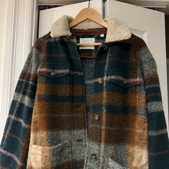 Wilfred Striped Teddy Jacket - Blue and Brown - Picture 2 of 3